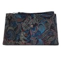 Косметичка кожаная Desisan 2-962 черно-синие цветы
