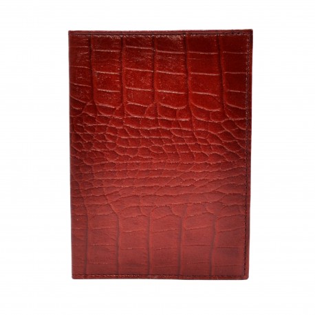 Обложка кожа паспорт лак 002-85 красный кроко