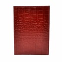 Обложка для паспорта кожаная 002-85 красный кроко