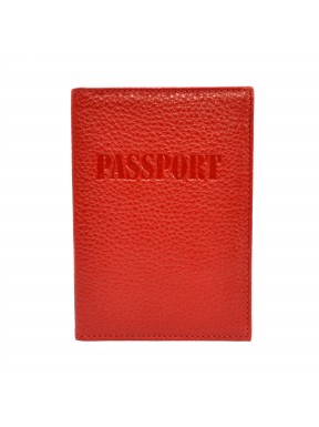 Обложка для паспорта кожаная 002-172 красный флотар