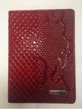 Обложка для паспорта кожа KARYA 092-019 красный узор
