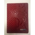 Обложка для паспорта кожаная KARYA 092-019 красный узор