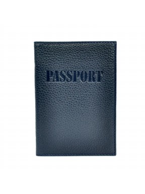 Обложка для паспорта кожаная 003-241 синий флотар
