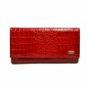 Женское портмоне из натуральной кожи CANPEL 157-142 красный кроко лак