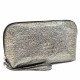 Косметичка кожаная Desisan 1-669 серебро